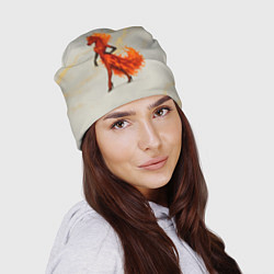 Шапка Красная огненная лошадка походка по подиуму, цвет: 3D-принт — фото 2