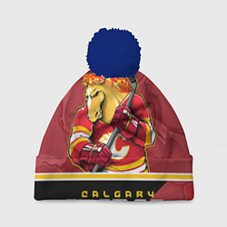 Шапка с помпоном Calgary Flames, цвет: 3D-тёмно-синий