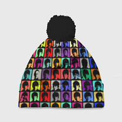 Шапка c помпоном The Beatles: pop-art