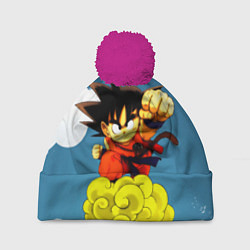 Шапка с помпоном Small Goku, цвет: 3D-малиновый