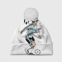 Шапка с помпоном Messi Young, цвет: 3D-белый