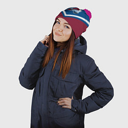 Шапка с помпоном NHL: Colorado Avalanche, цвет: 3D-малиновый — фото 2