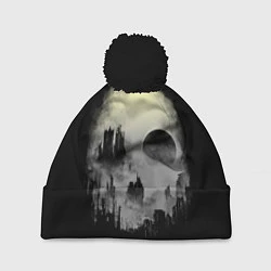 Шапка с помпоном Мертвый туман, цвет: 3D-черный