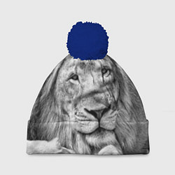 Шапка с помпоном Милый лев, цвет: 3D-тёмно-синий