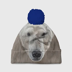 Шапка с помпоном Белый медведь, цвет: 3D-тёмно-синий