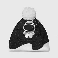 Шапка с помпоном Маленький космонавт, цвет: 3D-белый