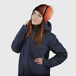 Шапка с помпоном Баскетбольный мяч, цвет: 3D-белый — фото 2