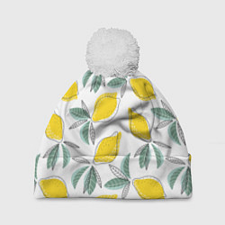 Шапка c помпоном Лимончики