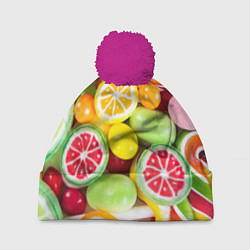 Шапка с помпоном Candy Summer, цвет: 3D-малиновый