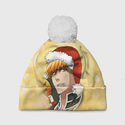 Шапка с помпоном Happy New Bleach!, цвет: 3D-белый