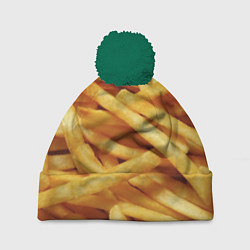 Шапка с помпоном Картофель фри, цвет: 3D-зеленый