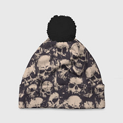 Шапка c помпоном Черепа - паттерн
