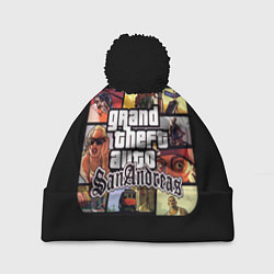 Шапка с помпоном GTA SA, цвет: 3D-черный
