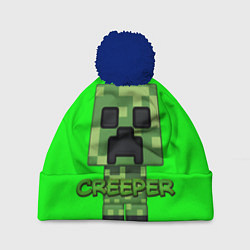 Шапка с помпоном MINECRAFT CREEPER, цвет: 3D-тёмно-синий