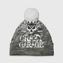 Шапка с помпоном Crazy garage, цвет: 3D-белый