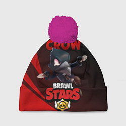 Шапка с помпоном BRAWL STARS CROW, цвет: 3D-малиновый