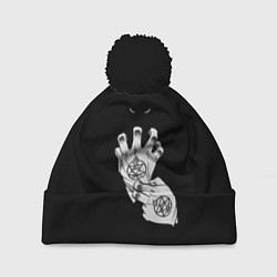 Шапка с помпоном Выжигющий Искру, цвет: 3D-черный