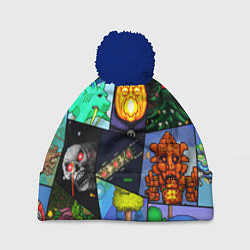 Шапка с помпоном Terraria allpic, цвет: 3D-тёмно-синий