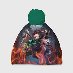 Шапка с помпоном KIMETSU NO YAIBA, цвет: 3D-зеленый
