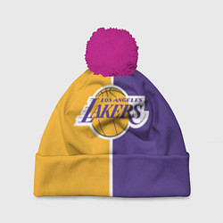 Шапка с помпоном LA LAKERS, цвет: 3D-малиновый