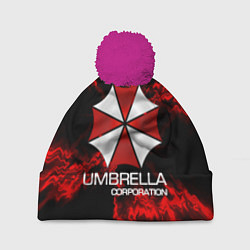 Шапка с помпоном UMBRELLA CORP, цвет: 3D-малиновый