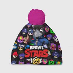 Шапка с помпоном BRAWL STARS CROW, цвет: 3D-малиновый