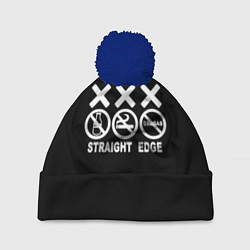 Шапка c помпоном Straight edge