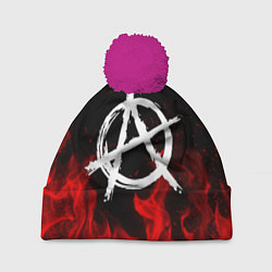 Шапка c помпоном АНАРХИЯ