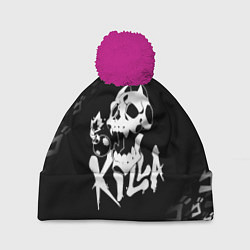 Шапка с помпоном KILLER QUEEN, цвет: 3D-малиновый