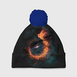 Шапка с помпоном Космический Феникс, цвет: 3D-тёмно-синий