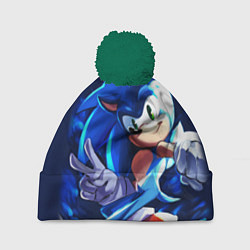 Шапка с помпоном Sonic, цвет: 3D-зеленый