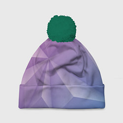 Шапка с помпоном Геометрический градиент, цвет: 3D-зеленый