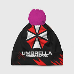 Шапка с помпоном Umbrella Corporation, цвет: 3D-малиновый