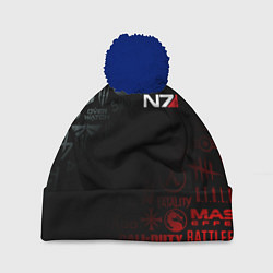 Шапка с помпоном MASS EFFECT N7, цвет: 3D-тёмно-синий