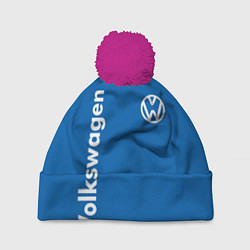 Шапка с помпоном Volkswagen, цвет: 3D-малиновый