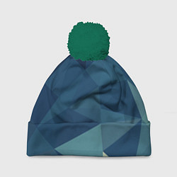 Шапка с помпоном DARK BLUE, цвет: 3D-зеленый