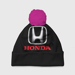 Шапка с помпоном HONDA, цвет: 3D-малиновый