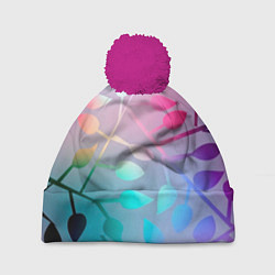 Шапка c помпоном Листья