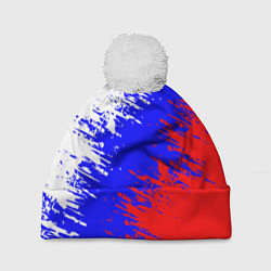 Шапка с помпоном Россия, цвет: 3D-белый
