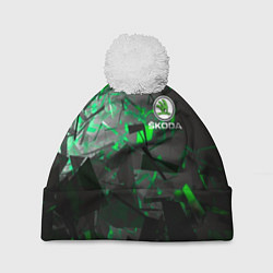Шапка с помпоном SKODA, цвет: 3D-белый