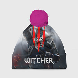 Шапка с помпоном The Witcher, цвет: 3D-малиновый