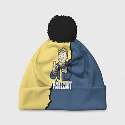Шапка с помпоном Fallout logo boy, цвет: 3D-черный