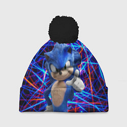 Шапка с помпоном Sonic, цвет: 3D-черный