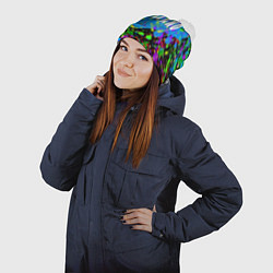 Шапка с помпоном Milano - abstraction - Italy, цвет: 3D-белый — фото 2