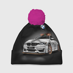 Шапка с помпоном Safety car, цвет: 3D-малиновый