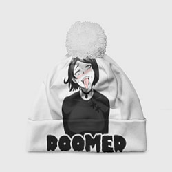 Шапка с помпоном Doomer girl, цвет: 3D-белый