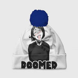 Шапка с помпоном Doomer girl, цвет: 3D-тёмно-синий