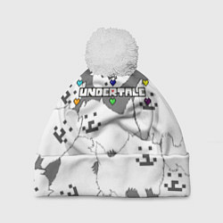 Шапка с помпоном Undertale, цвет: 3D-белый
