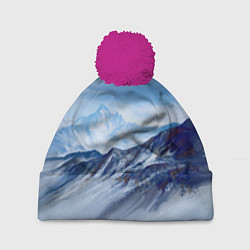 Шапка c помпоном Серо-голубые горы