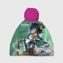 Шапка с помпоном Genshin Impact, цвет: 3D-малиновый